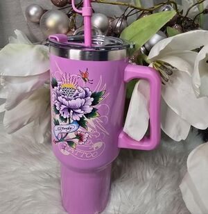 Ed Hardy 40oz insulated pink tumbler new